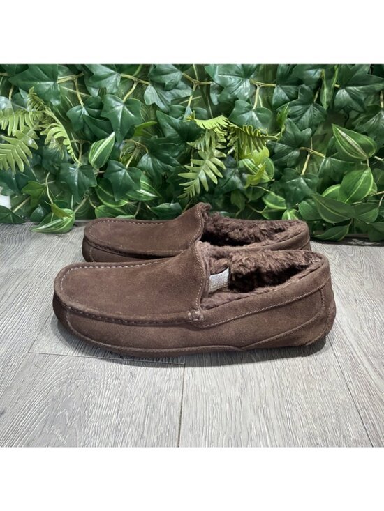 UGG Men\'s Brown Sheepskin Suede Slippers Moccasin Shoes Size 9 Comfort 1101110 main image 7